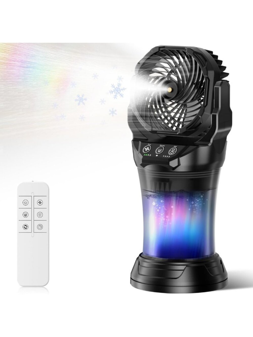 Misting Fans for Outside, Portable Mister Fan with 30000mAh Battery & Remote, 2L